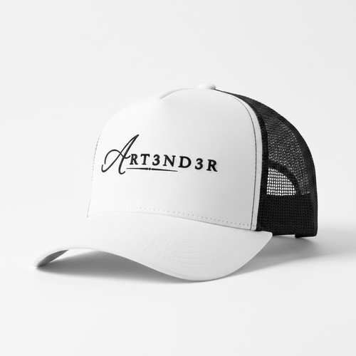 Art3nd3r white trucker hat with snapback